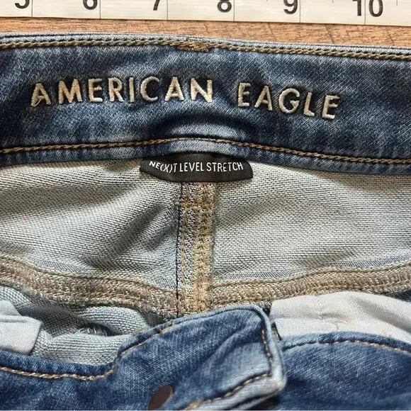 American Eagle Hi Rise Jegging Next Level Stretch Denim Jeans Womens Size 8 - Picture 8 of 12